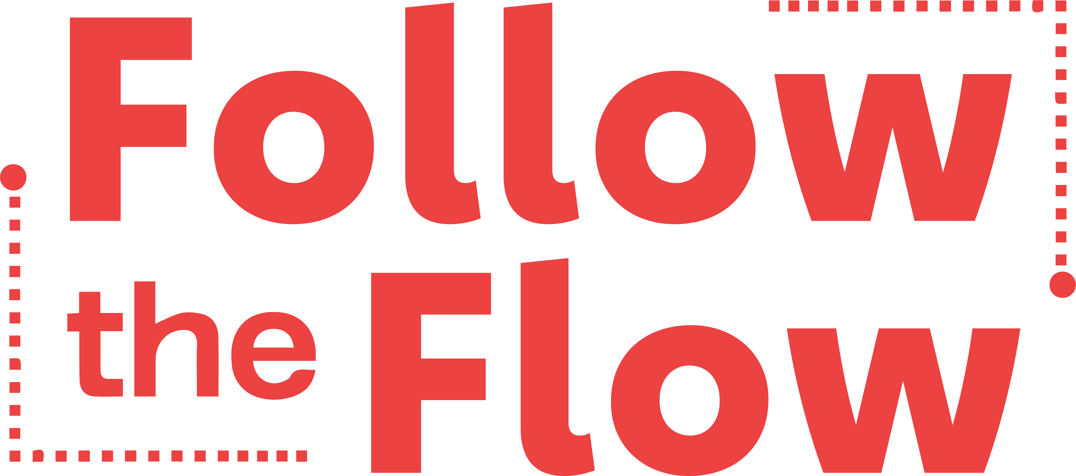 follow the flow logo, red
