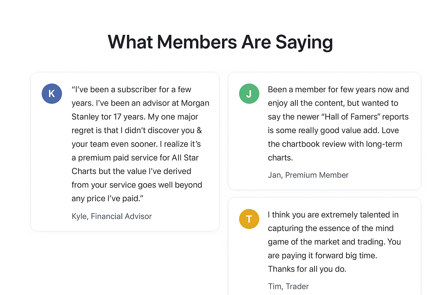 Premium testimonials