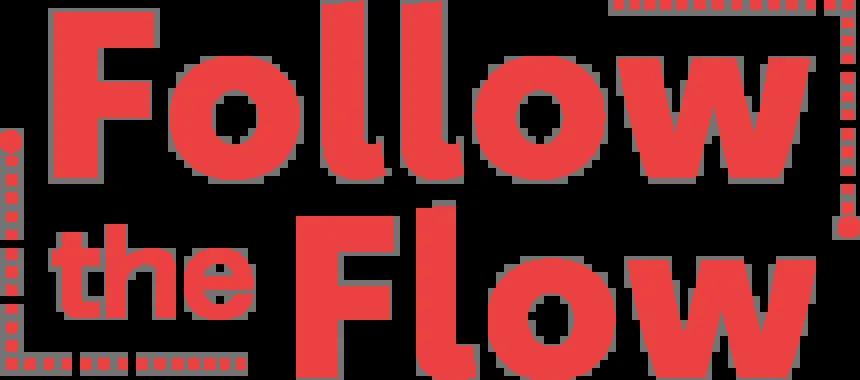 follow the flow logo, red