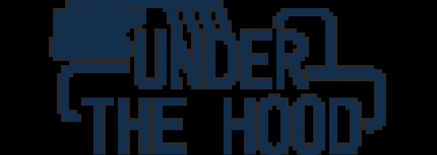 under the hood logo, dark navy