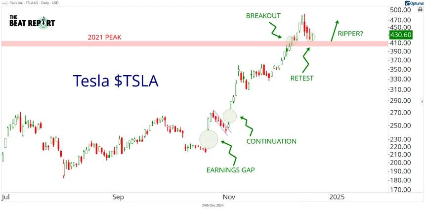 TSLA Chart (12.24.2024)