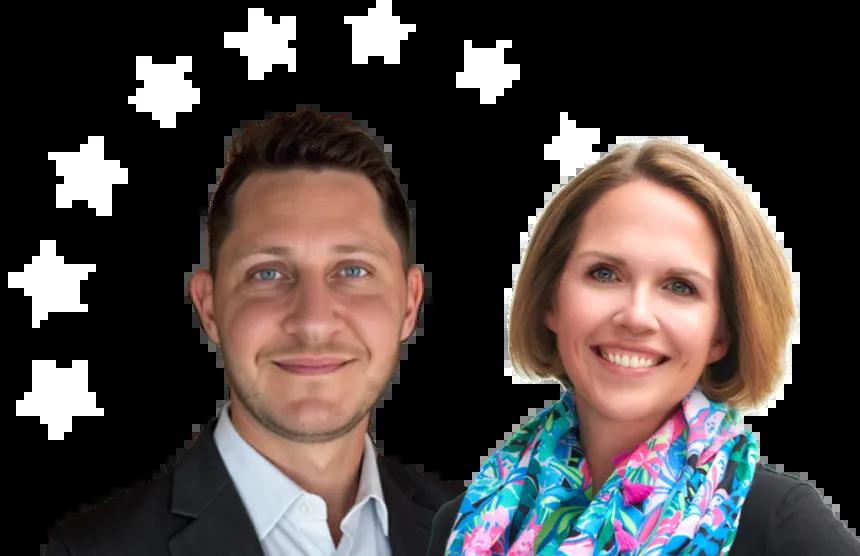 steve strazza and mary thwaites headshots