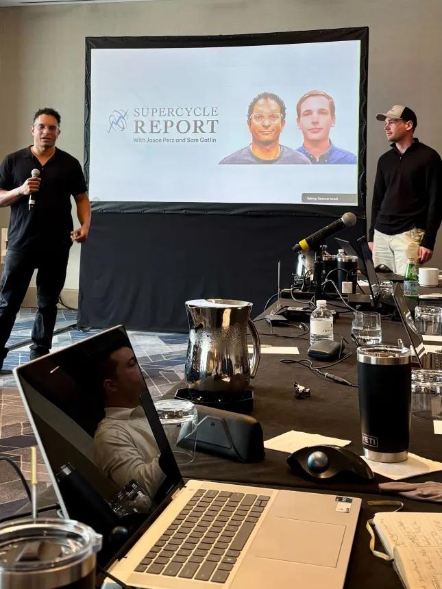 Photo of Sam & Jason presenting at Portfolio Accelerator Event (05.22.2026)