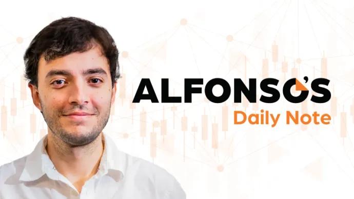 alfonsos daily note logo with alfonso depablos and candlestick graphic