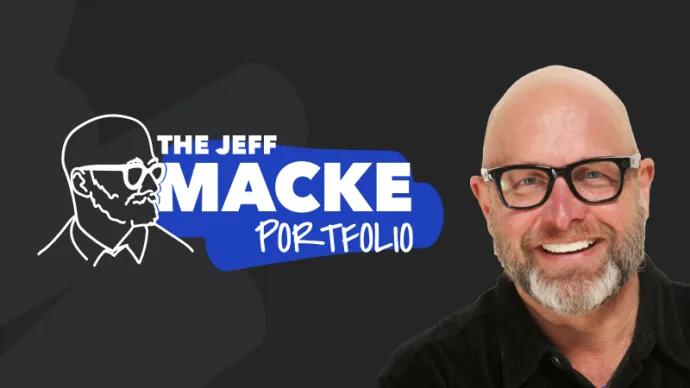 the jeff macke portfolio logo with jeff macke headshot